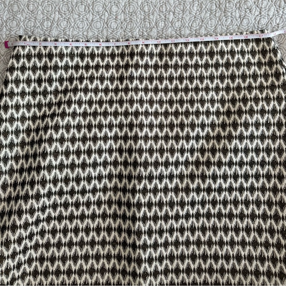 LOFT Diamond Jacquard A-Line Black Gold Mini Skirt - NWT - Picture 7 of 10